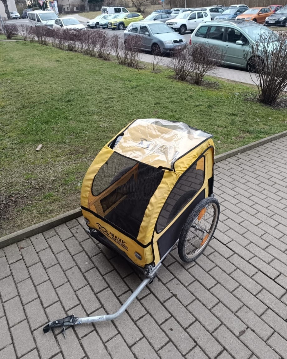 Vozík za kolo pro 2 děti