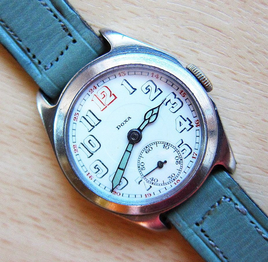 Starožitné švýcarské hodinky DOXA 15 jewels v nerezu funkční