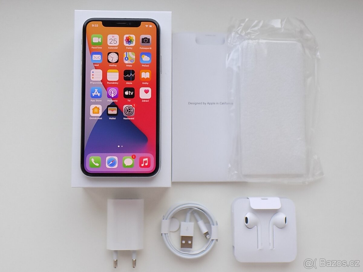 APPLE iPhone X 256GB Silver - ZÁRUKA - 100% BATERIE - TOP