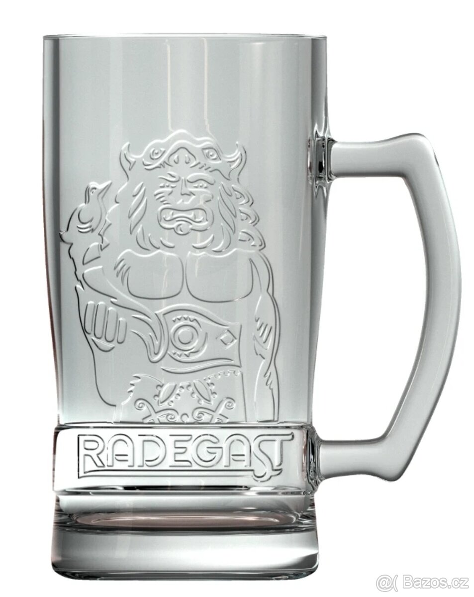 Pivní sklo sklenice Radegast Litovel Zubr