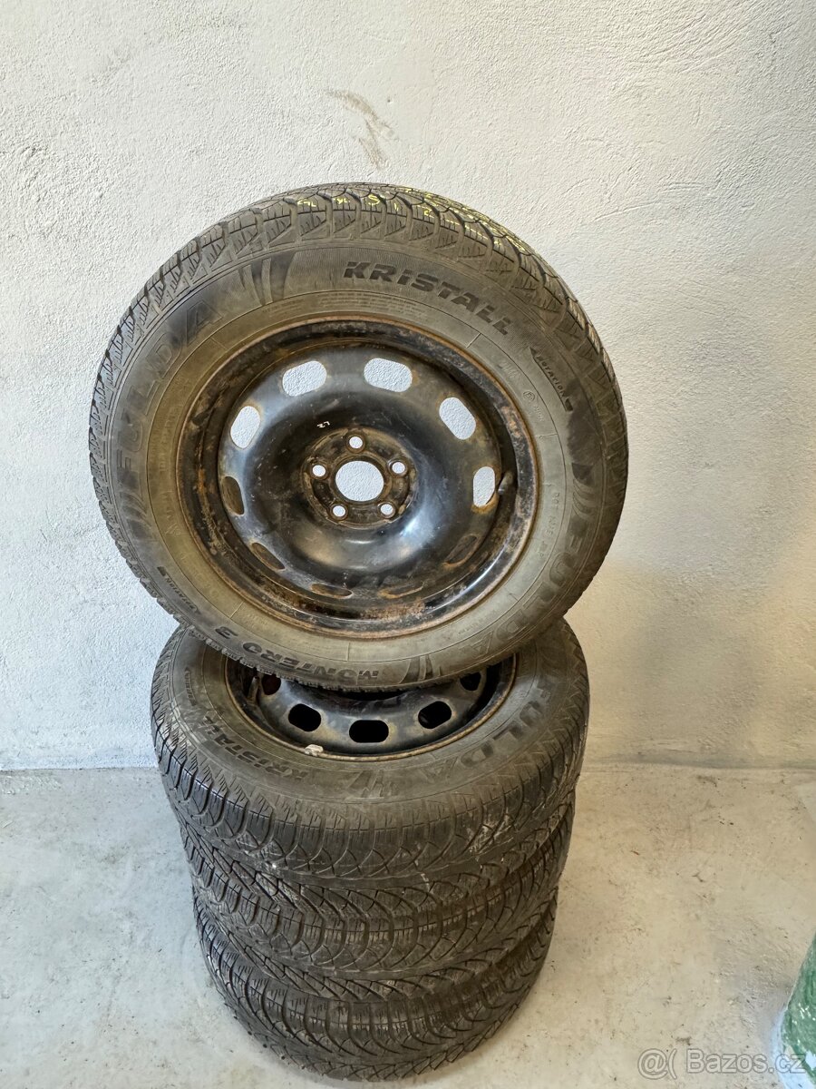 Plechové disky 5x100 R15+ zimní pneu