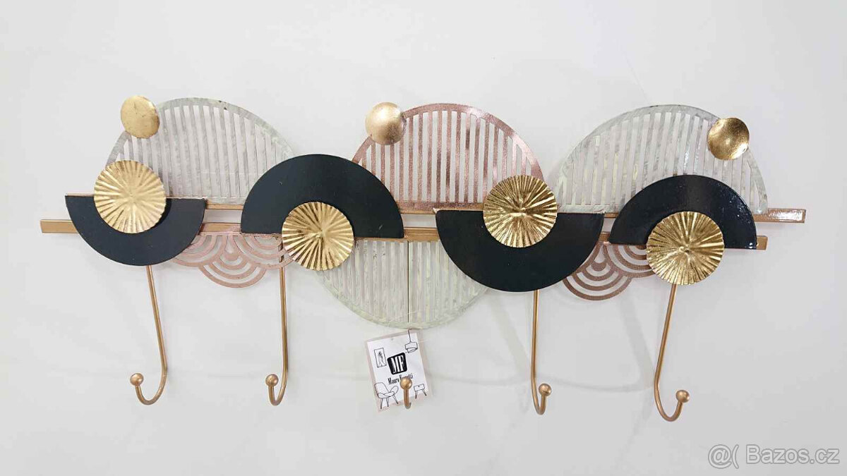 Nástěnný věšák ve zlato-černé barvě Art Mauro Ferretti