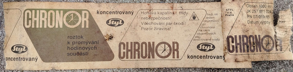 Roztok k promývání hodinových součástí Chronor