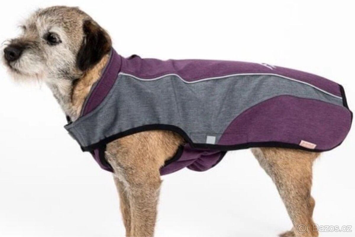 Obleček - Vesta pro psa softshell "Sněženka" fial-šedá 55c