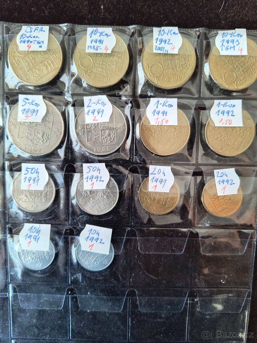 ČESKOSLOVENSKE FEDERATÍVNE MINCE :1990-1992 -