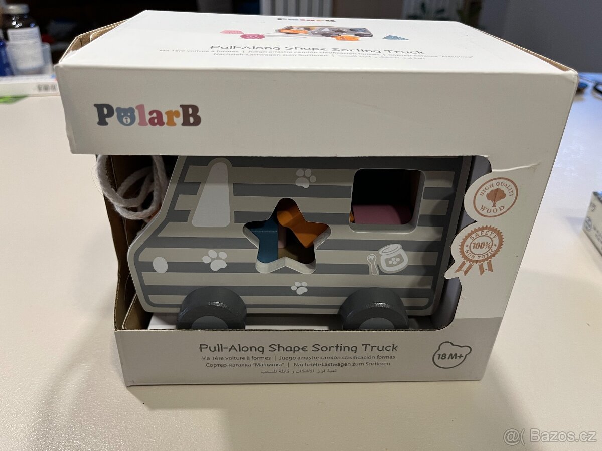 Dřevěná vkládací hračka - auto