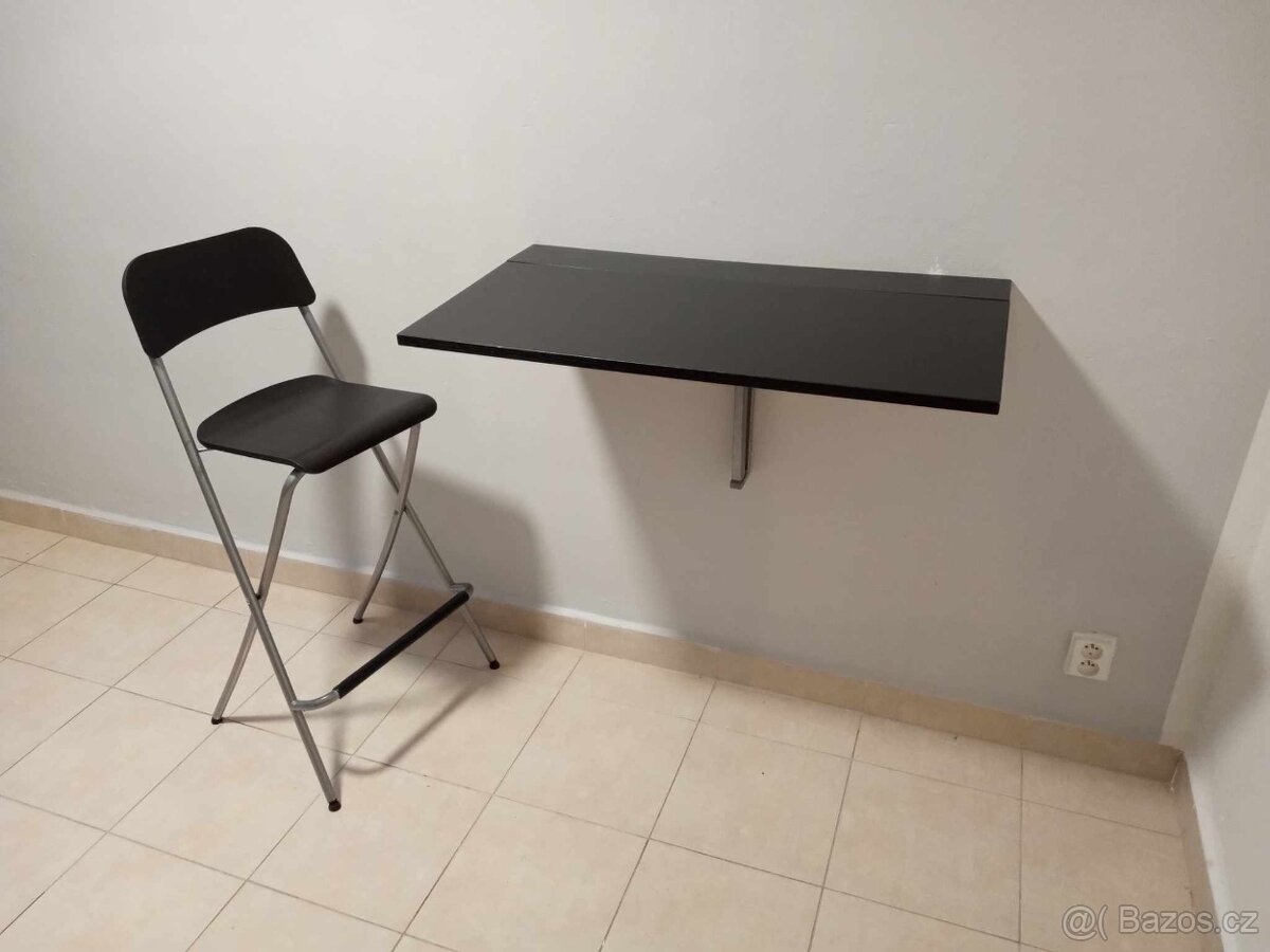 Barový stolek na zeď + židle