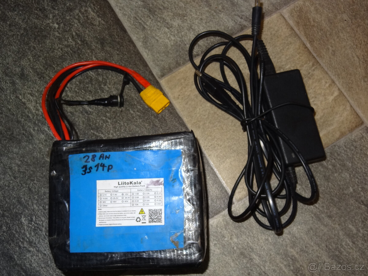 12V 28Ah 18650 LiIon Li ion Li-ion LiitoKala 14p3s 100A disc