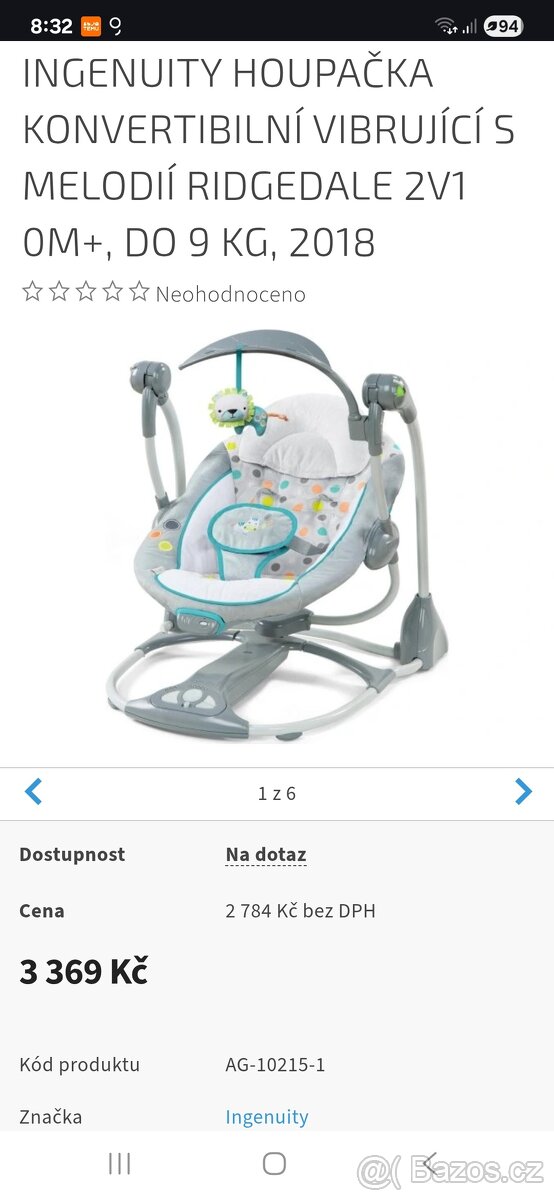 Elektrické houpátko Ingenuity