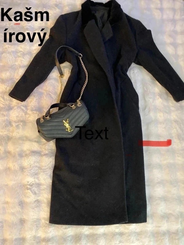 Kasmirovy vlneny cerny kabat damsky sedy 38
