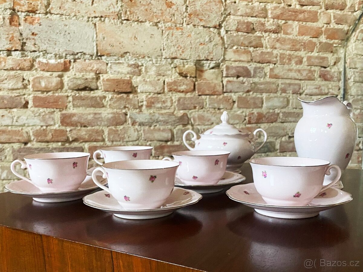 Růžový porcelánový set Seltmann Weiden Bavaria