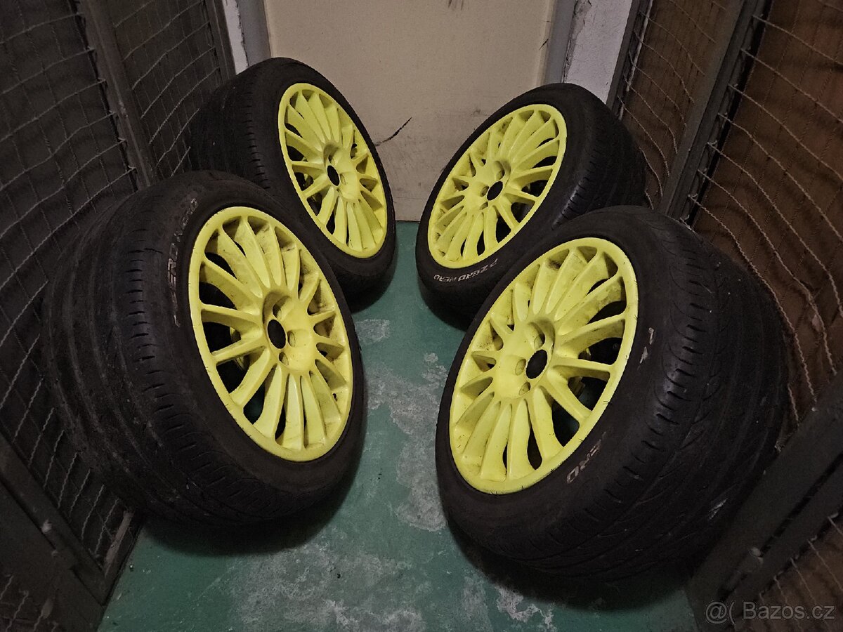 Kola komplet OZ racing R17 5x100 paprsky neonově žlutá