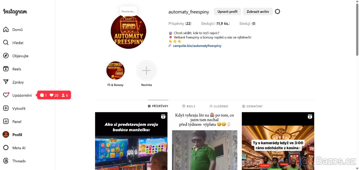 Instagram účet