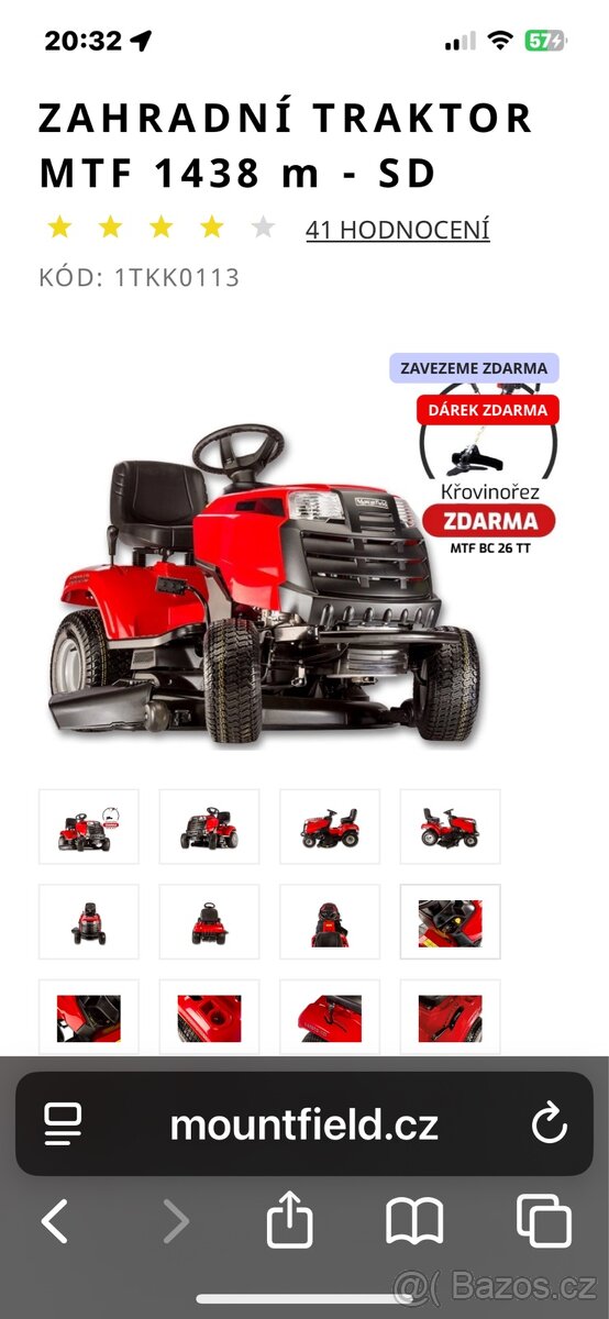 ZAHRADNÍ TRAKTOR MTF 1438 M- SD