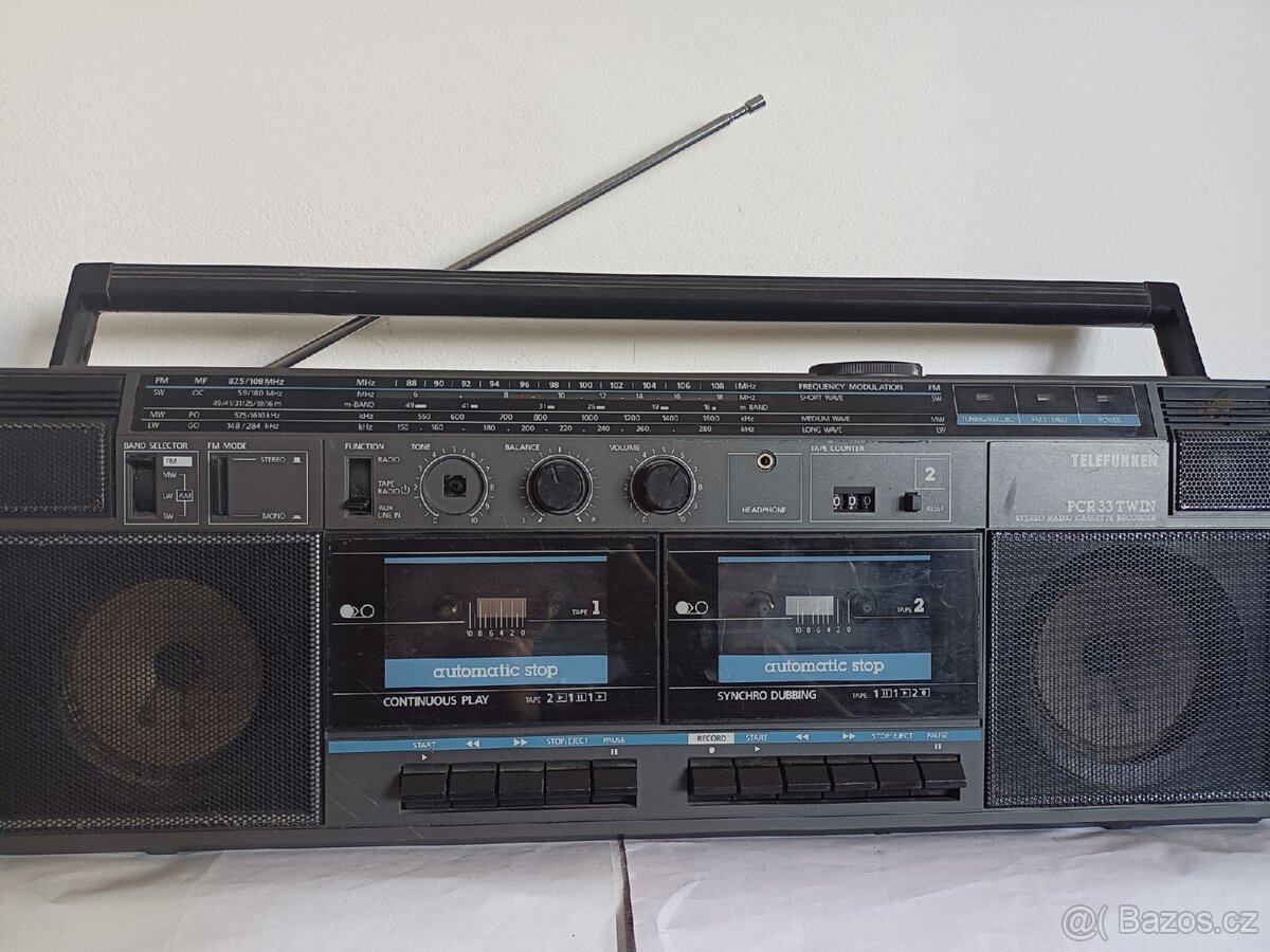 Telefunken RC 33twin,2 kazeťák Německo