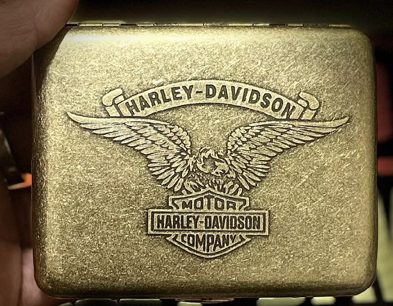 Moto Kovovy Box Na Cigarety S Razenym Harley Davidson