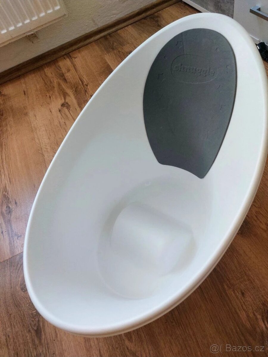 Shnuggle Vanička bílá s šedou opěrkou