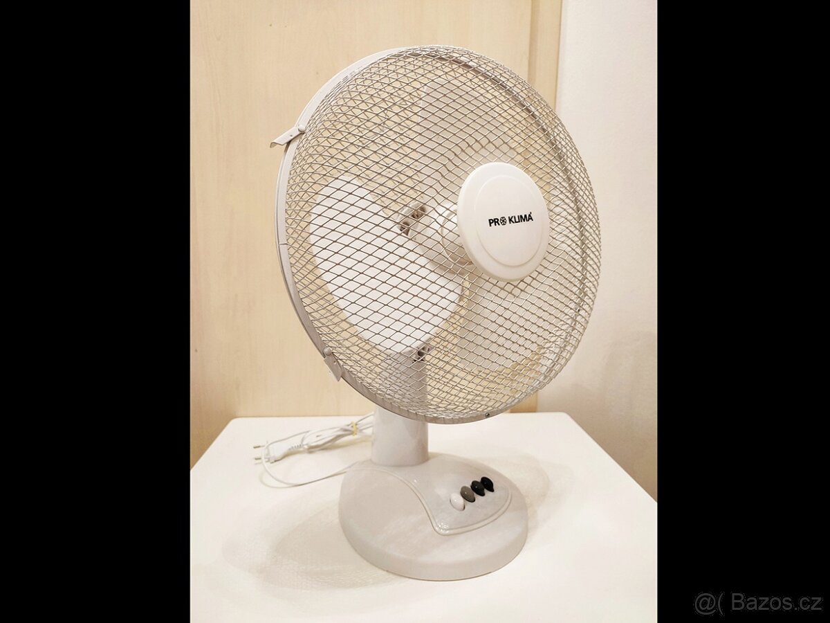 Stolní ventilátor PROKLIMA, Ø 300mm, max.40W, bílý