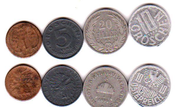 Rakousko  , čtyři mince , V 11