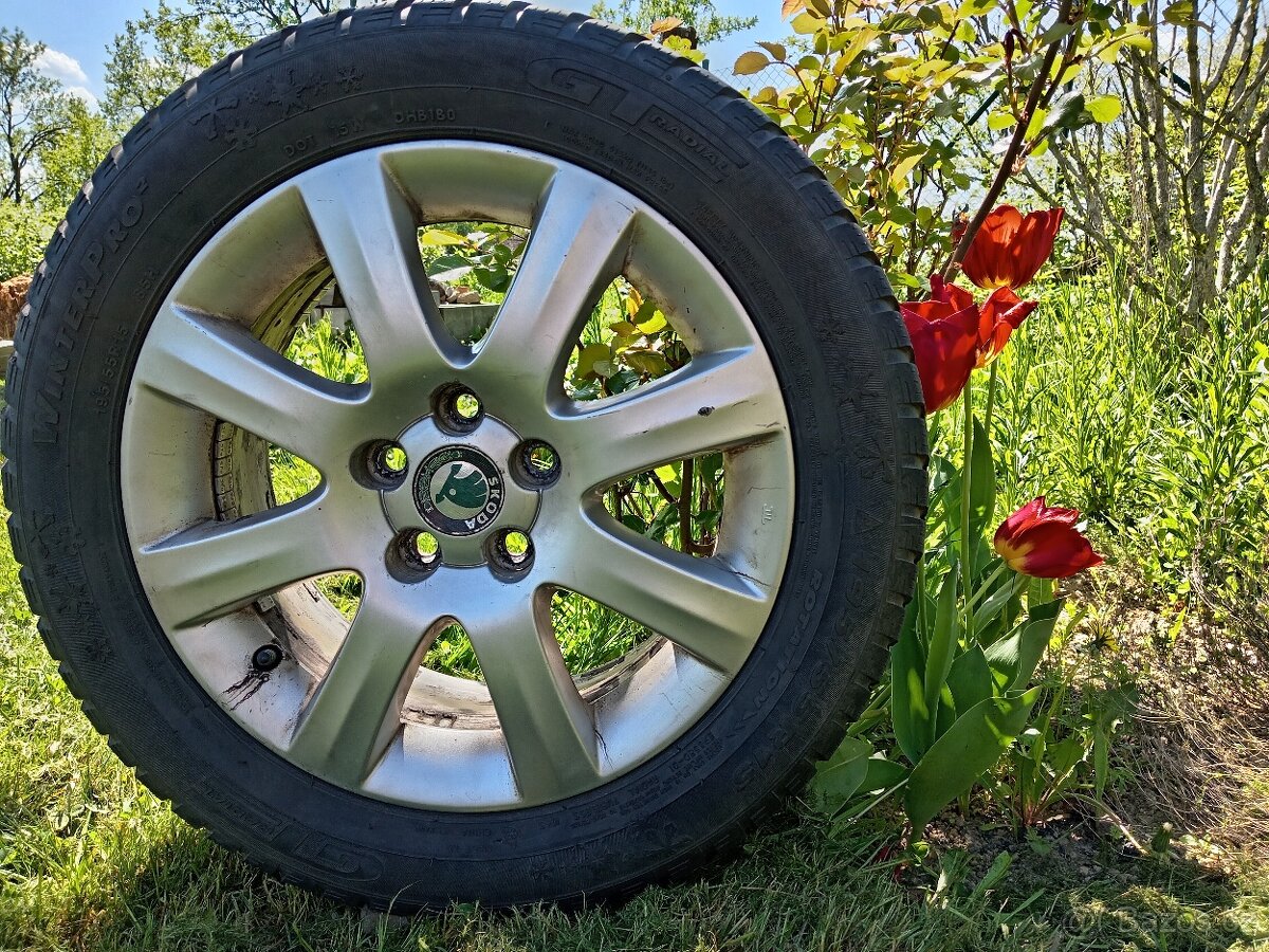 Originál ALU kola Škoda Fabia Roomster R15 + zimní pneu