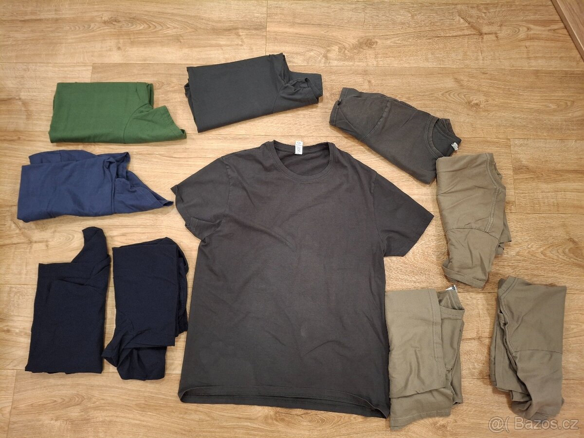 Pánské tričko, různé barvy 10 ks, XL, 100% bavlna