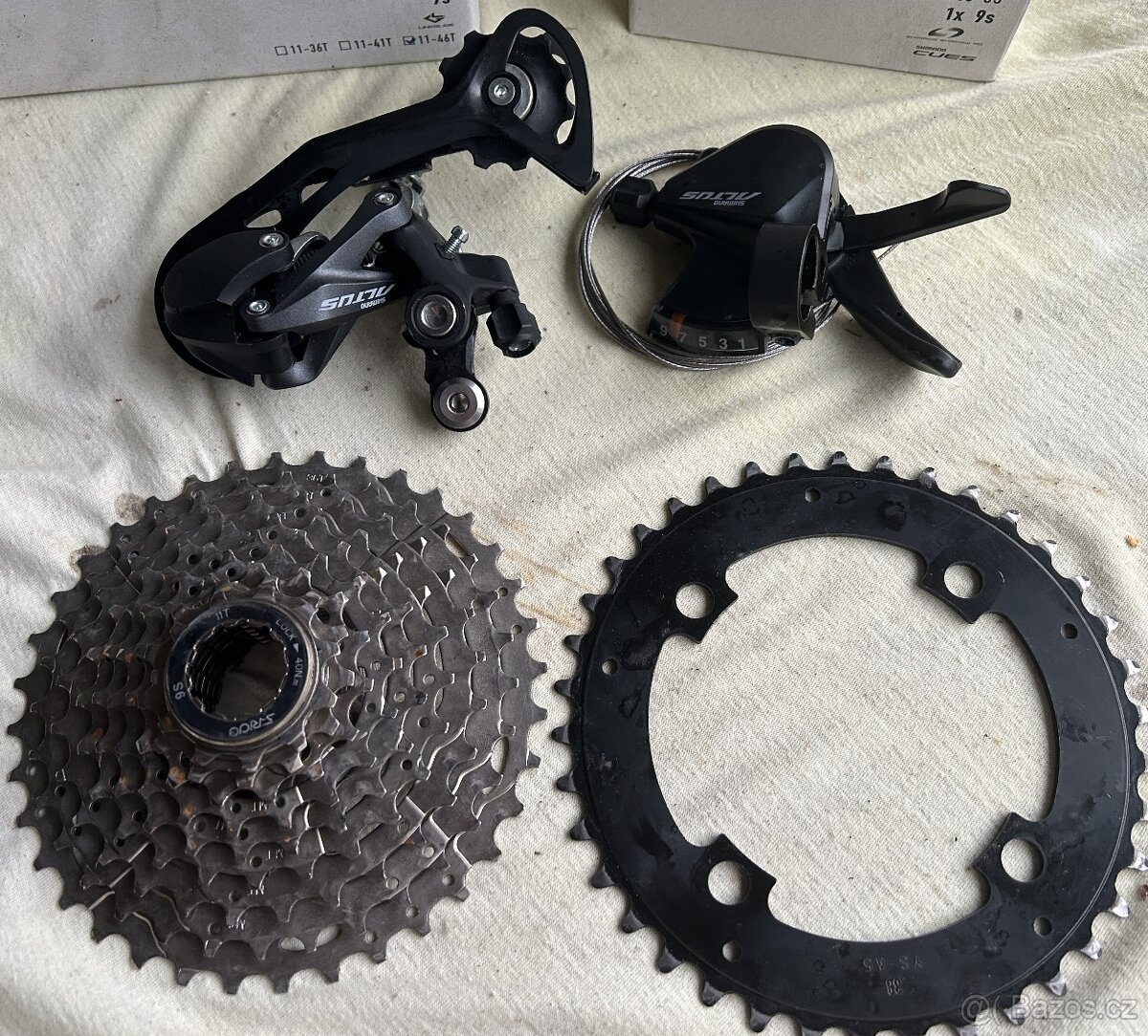 Přehazovačka Altus, 9-kolečko (11-36z), převodník 38z