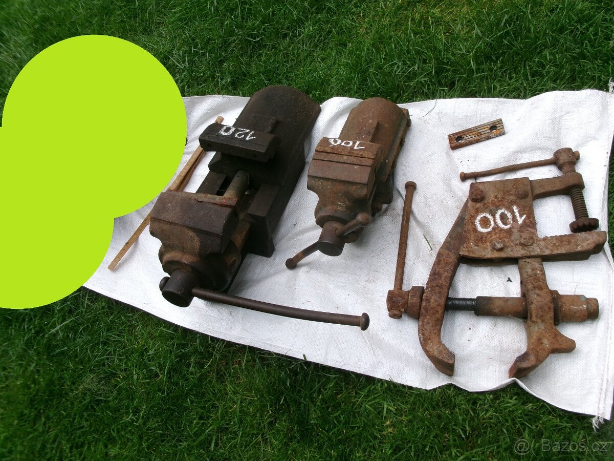 prodám kompresor, různé svěráky, kladky...a další nářadí - v