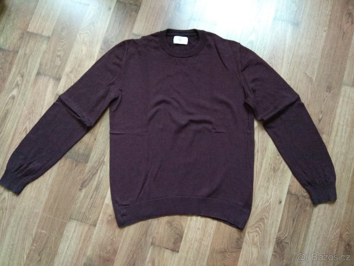 Nový pánský svetr C&A - vínově červený, L