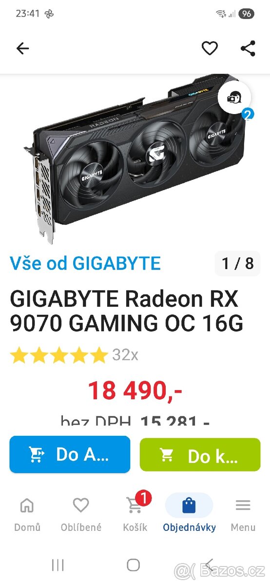 GIGABYTE Radeon RX 9070 GAMING OC 16G