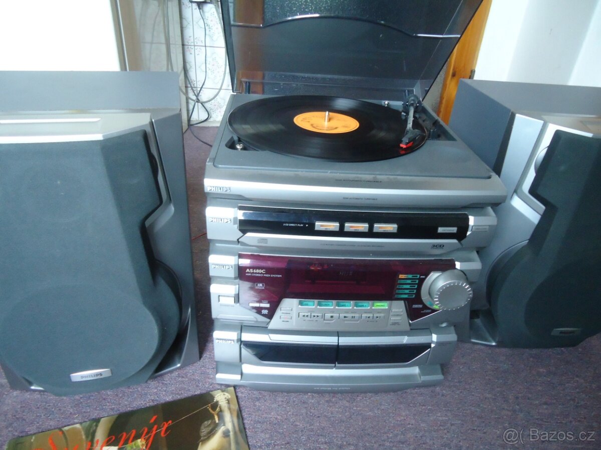HiFi věž Philips AS680C s funkčním gramofonem a DO