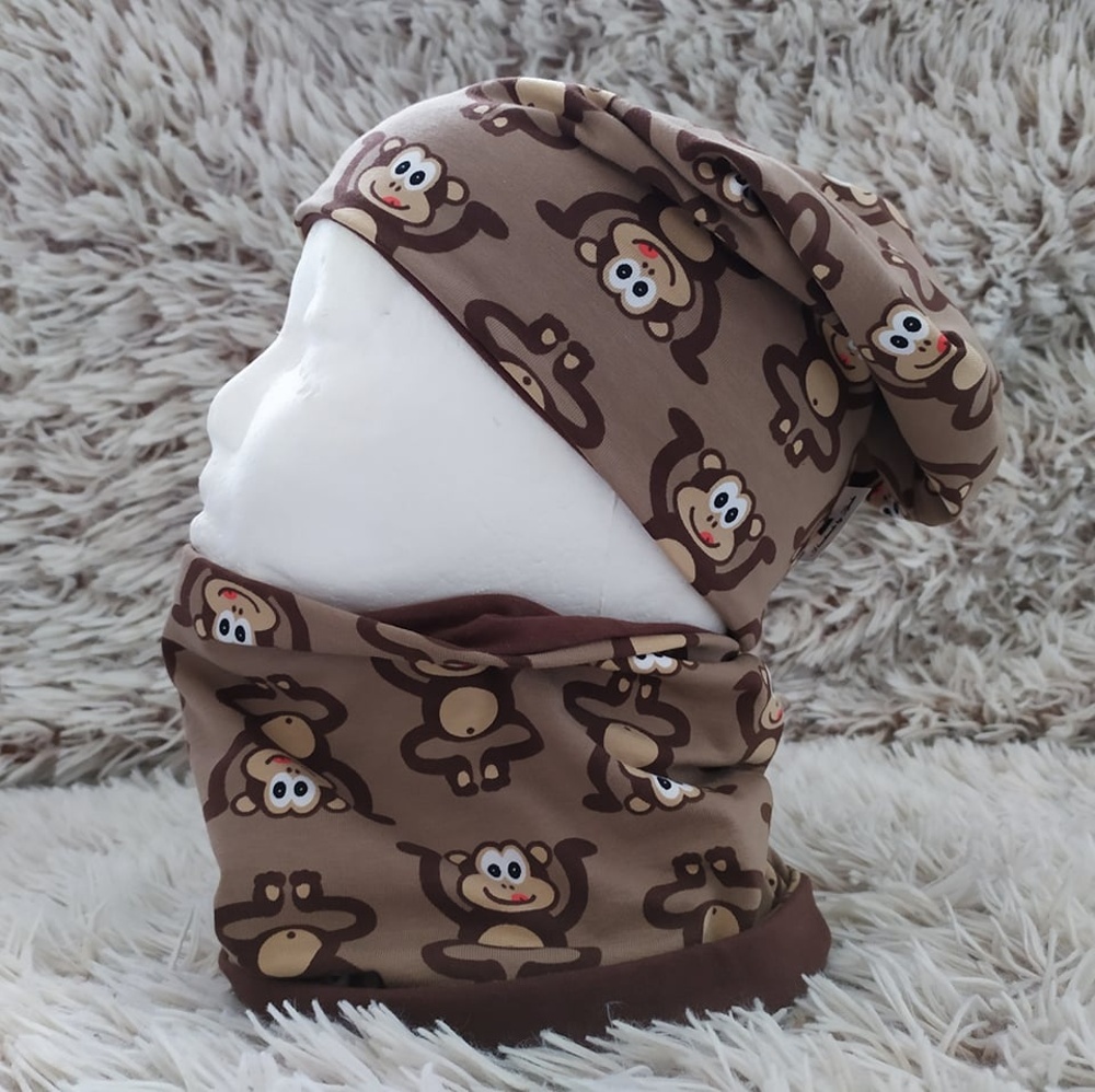 Čepice+nákrčník OPIČKA