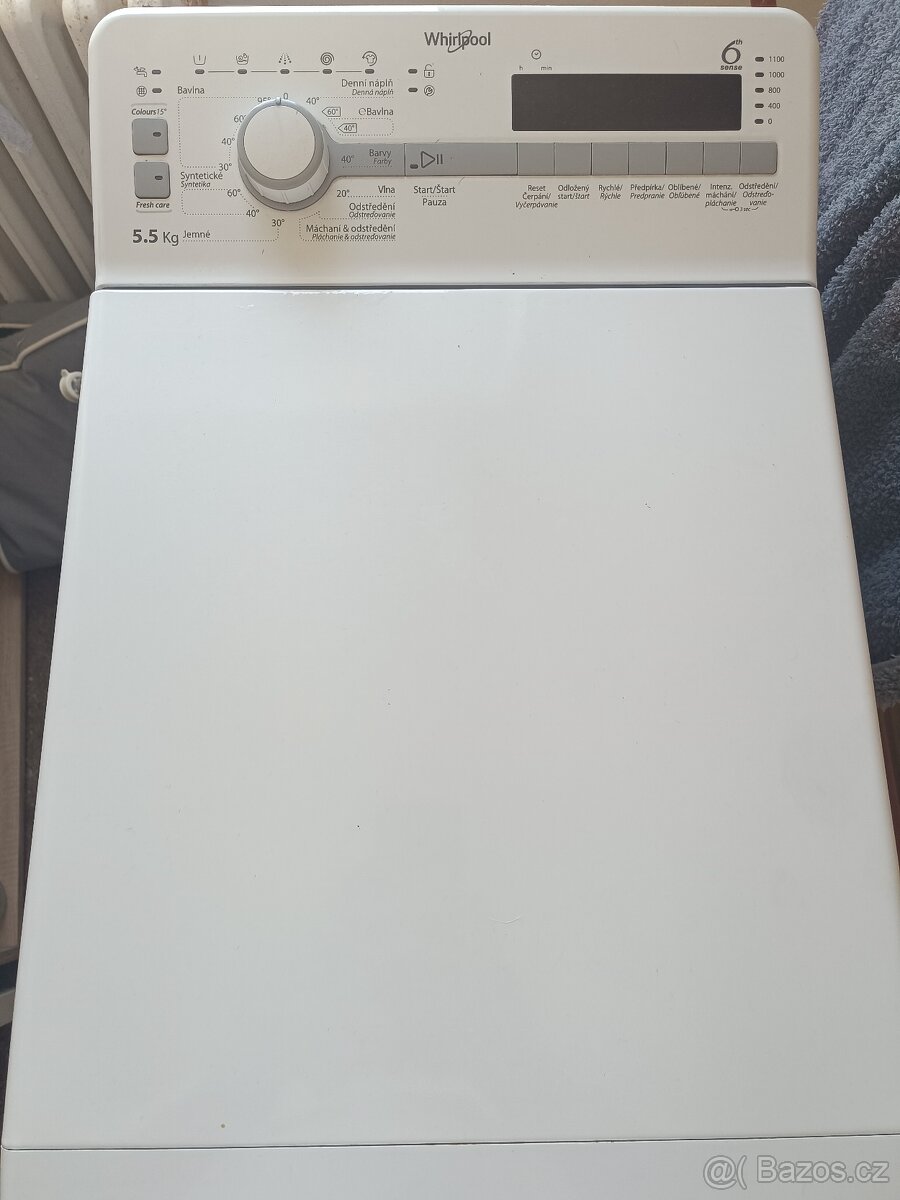 Pračka Whirlpool s vrchním plněním A++
