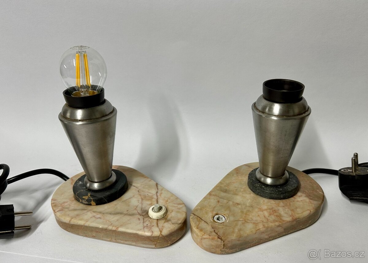 Pár 2 ks starých lampiček MRAMOR svítí 1ks