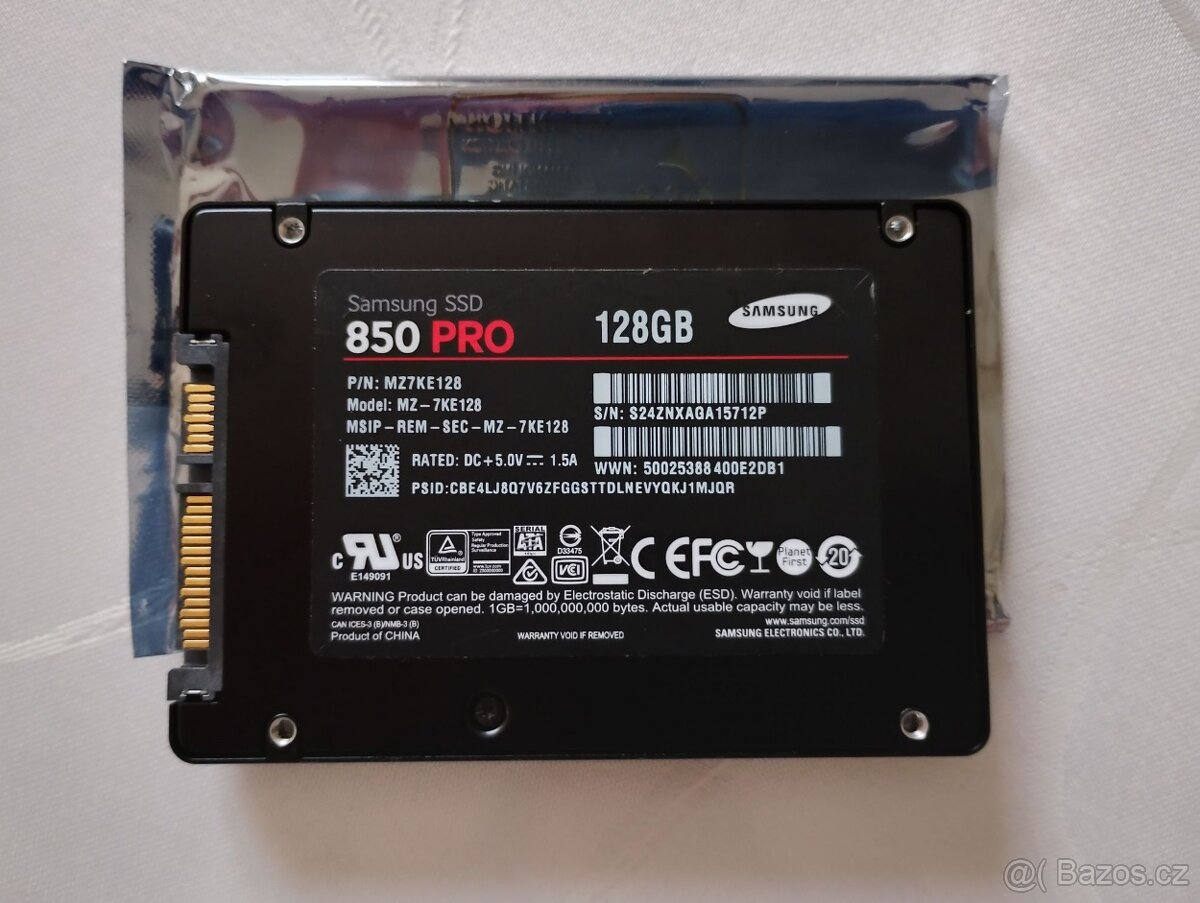 Zánovní SSD Samsung 850 PRO 128GB, MLC
