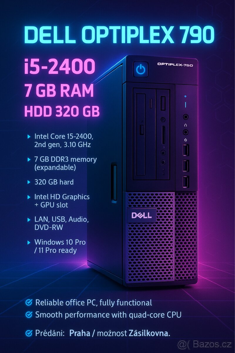 Dell OptiPlex 790 i5-2400 • 7 GB RAM • HDD 320 GB ✅