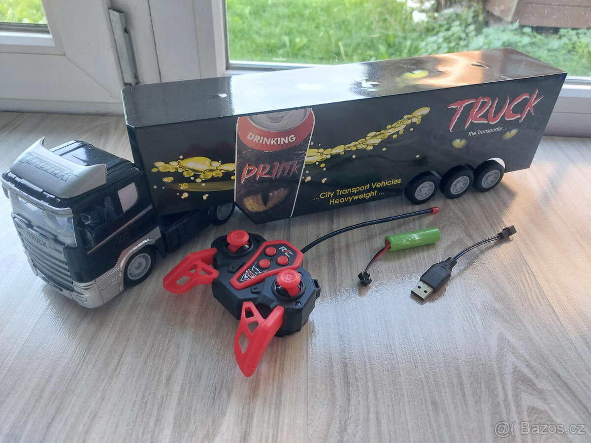 RC kamion na dálkové ovládání 49x8x12CM MOC PĚKNÝ SVÍTÍ