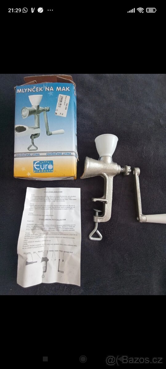 Nový litinový mlýnek na mák