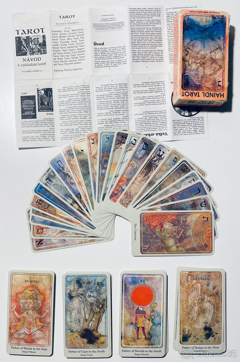 Tarotové karty Haindl Tarot Deck + přírodní. kniha jako nové