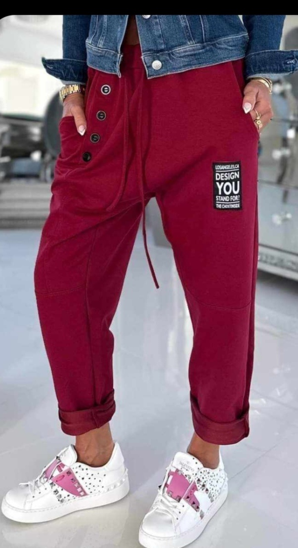 Baggy tepláky bordó