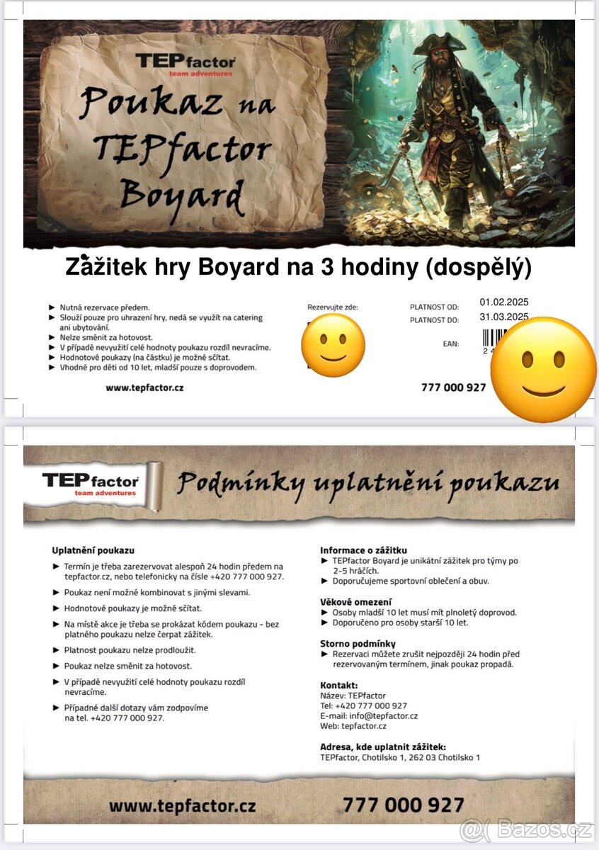 Tepfactor vstupenky 2x 3h