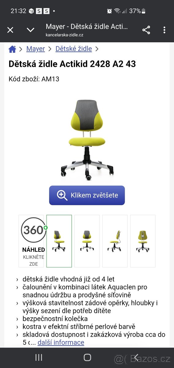 Dětská židle Actikid