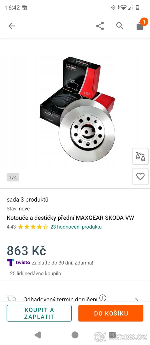 Brzdové kotouče+destičky