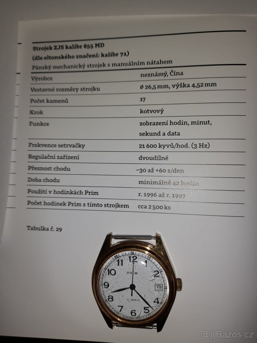 Čínské hodinky PRIM