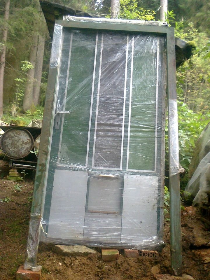 Vchodové dveře hliníkové, zelené