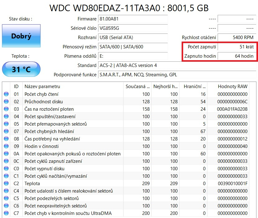 WD disk 8 TB