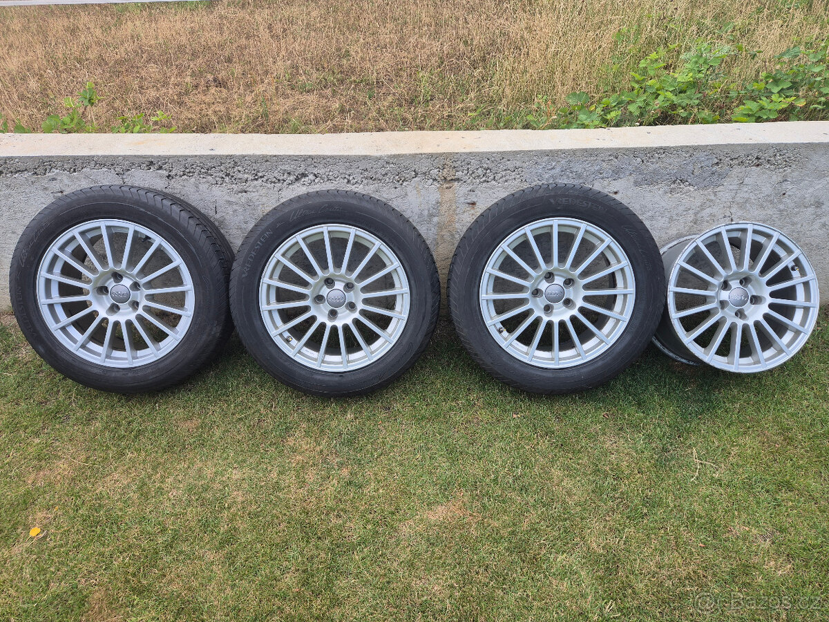 4x ALU Audi 5x112 ET35 + 3x letní pneu 225/55 R17 101Y