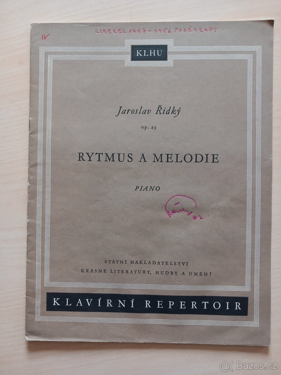 JAROSLAV ŘÍDKÝ – kolekce not