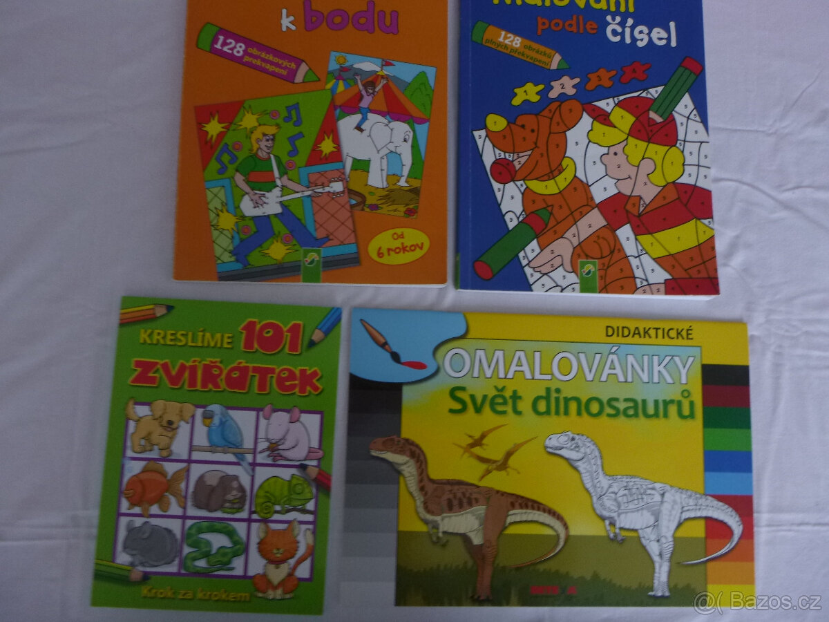 Vymalovánky, omalovánky, spojovačky pro děti