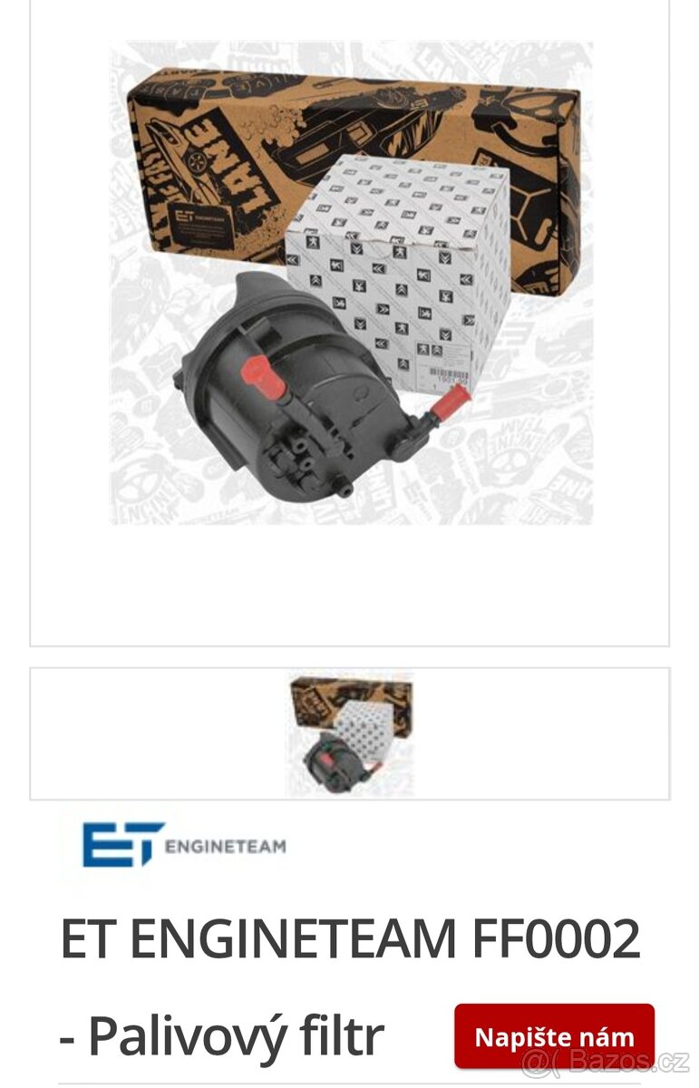 Nový naftový filtr Ford, Peugeot, Citroën, Toyota, Mazda