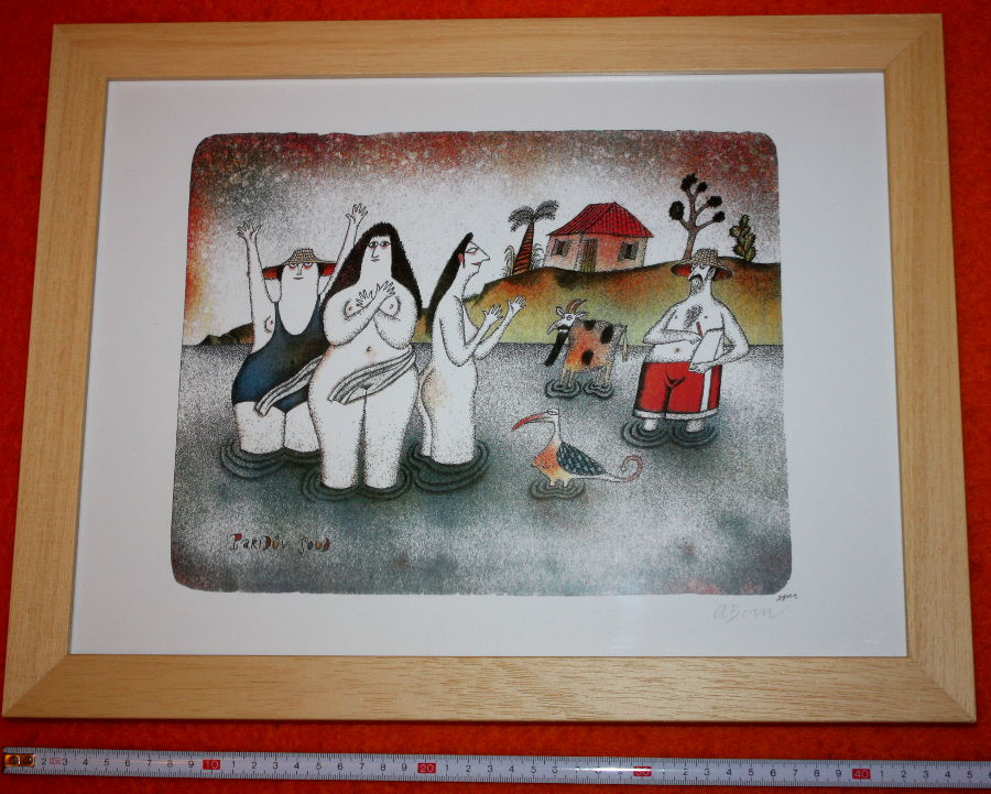 Adolf BORN, barevná serigrafie, signováno obyč. tužkou, rám